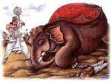 Bhima kills Ashwaththama, the elephant