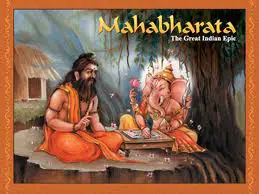 Vyasa and Ganesha writing Mahabharata