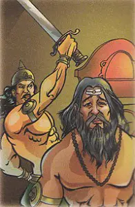 Dhrishtdyumna-killing-drona-indian-mythology-mahabharat