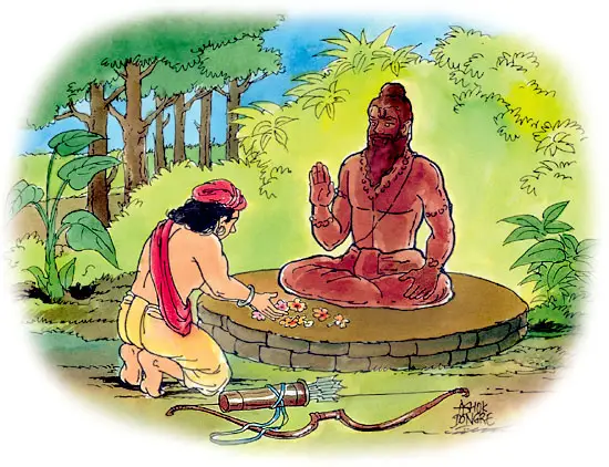 ekalavya-drona-mahabharat-teacher-gurudakshina-indian-mythology