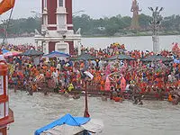 Kanwar festival - Devotees taking gangajaal from har ki pairi