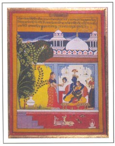 Rajasthani painting - Krishna and Radha