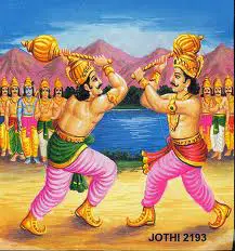 Duryodhana and Bhima in duel