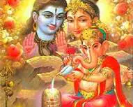 Lord Shiva, Parvati and Ganesha