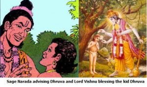 Dhruva, Narada and Lord Vishnu