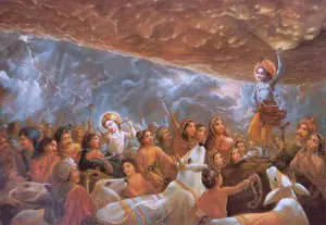 Shri Krishna lifting goverdhan