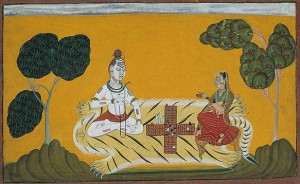 Lord Shiva and Parvati gambling on Diwali