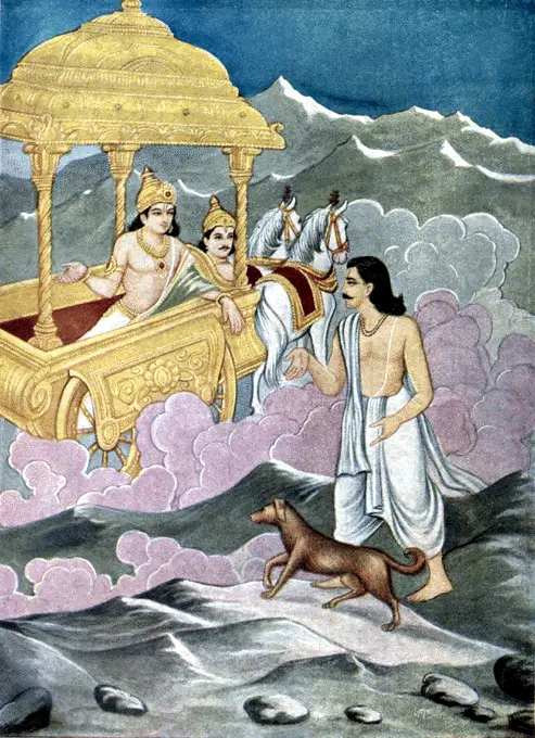 Yudhishthira and Dog to heaven