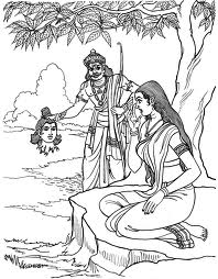 Ravana shows Rama's head to Sita - Ramayana