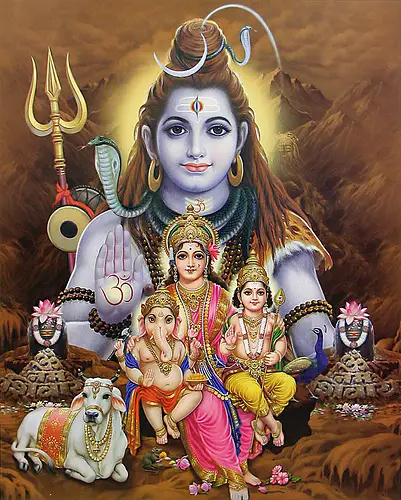 Lord Shiva and his family
