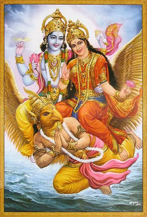 Lord Vishnu, Lakhsmi and Garud