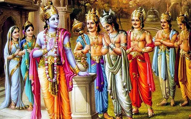 Shri Krishna and Pandavas